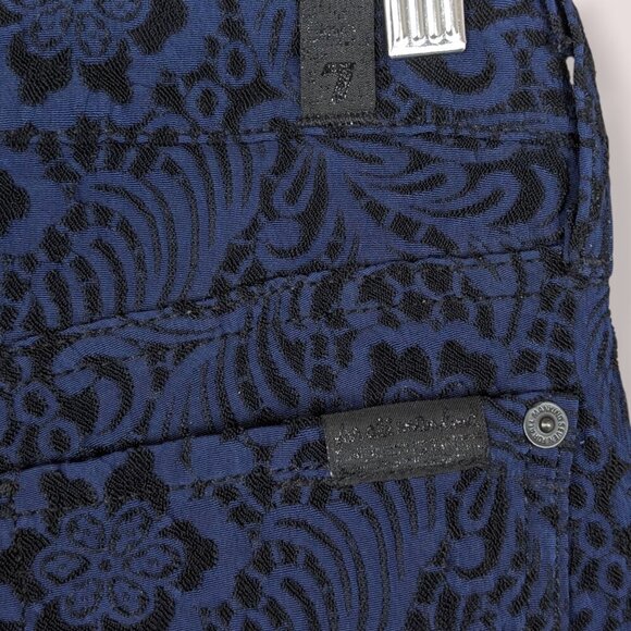 7 For All Mankind Blue Floral Lace Pants - Picture 4 of 6